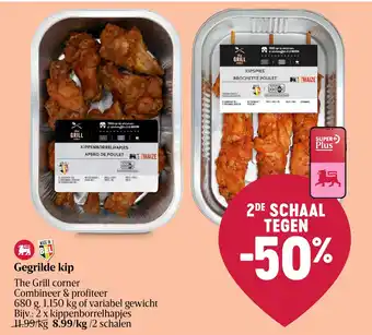 Delhaize Gegrilde kip aanbieding