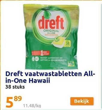 Action Dreft Vaatwastabletten All-in-one Hawaii aanbieding