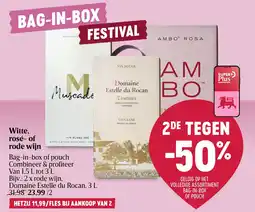 Delhaize Witte, rosé- of rode wijn aanbieding