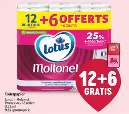 Delhaize Toiletpapier Lotus - Moltonel aanbieding