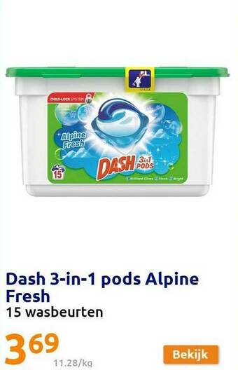 Action Dash 3-in-1 Pods Alpine Fresh aanbieding