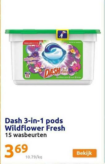 Action Dash 3 In 1 Pods Wildflower Fresh aanbieding