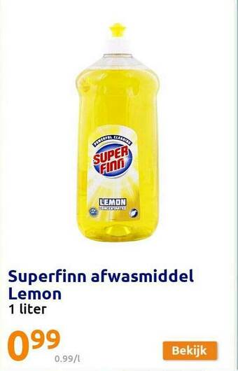 Action Superfinn Afwasmiddel Lemon aanbieding