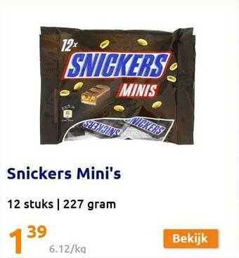 Action Snickers Mini's aanbieding