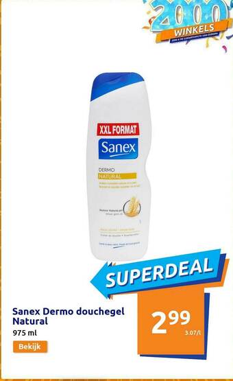 Action Sanex Dermo Douchegel Natural aanbieding