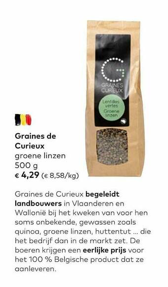 Graines De Curieux Groene Linzen