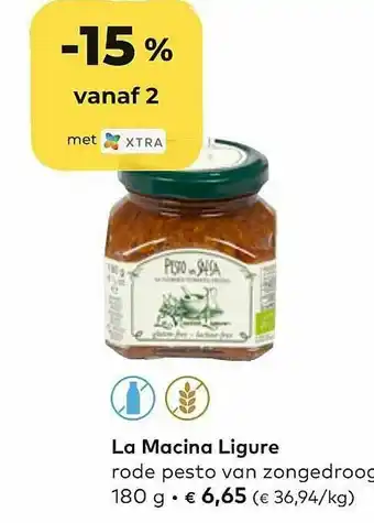 Bio Planet La Macina Ligure Rode Pesto Van Zongedroog aanbieding