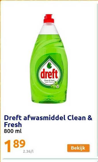 Action Dreft Afwasmiddel Clean & Fresh aanbieding