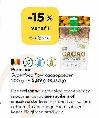 Bio Planet Purasana Superfood Raw Cacaopoeder aanbieding