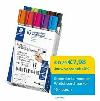 AVA Staedtler lumocolor whiteboard marker aanbieding