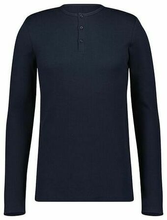 HEMA HEMA Heren Pyjamashirt Wafel Donkerblauw (donkerblauw) aanbieding