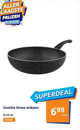 Action Granite Stone Wokpan aanbieding