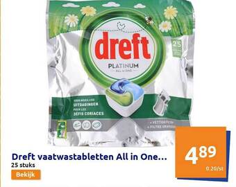 Action Dreft Vaatwastabletten All In One aanbieding