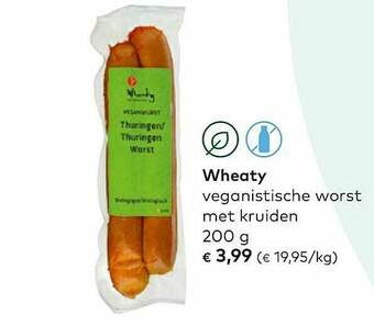 Bio Planet Wheaty Veganistische Worst Met Kruiden aanbieding