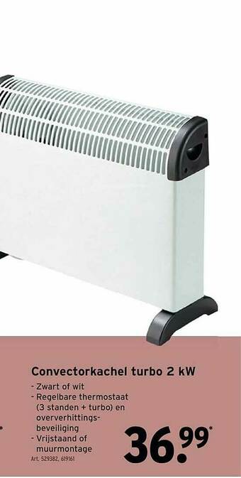 GAMMA Convectorkachel Turbo 2 Kw aanbieding