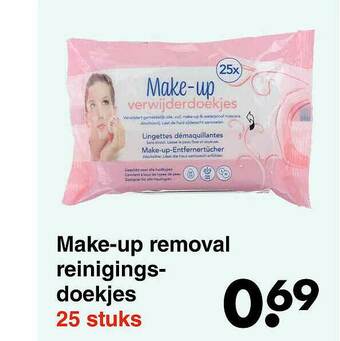 Wibra Make Up Removal Reinigingsdoekjes aanbieding