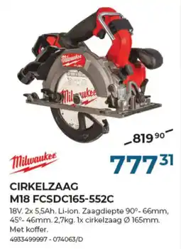 Meno Pro Cirkelzaag M18 FCSDC165-552C aanbieding
