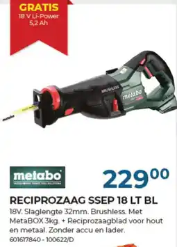 Meno Pro reciprozaag ssep 18 lt bl aanbieding