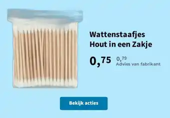 Wattenstaafjes Hout in een Zakje