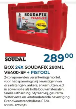 Meno Pro box 24x soudafix 280ml ve400-sf + pistool aanbieding