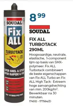 Meno Pro soudal fix all turbotack aanbieding