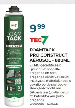 Meno Pro foamtack pro construct aanbieding