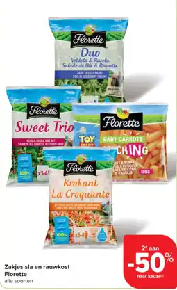 Carrefour Market Zakjes sla en rauwkost Florette aanbieding