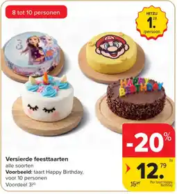 Carrefour Market Versierde feesttaarten aanbieding