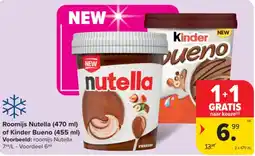 Carrefour Market Roomijs Nutella of Kinder Bueno aanbieding