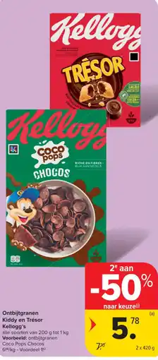 Carrefour Market Kiddy en Trésor Kellogg's aanbieding