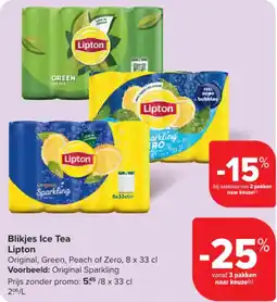 Carrefour Market Blikjes Ice Tea Lipton aanbieding