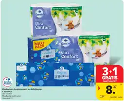 Carrefour Market Zakdoeken, keukenpapier en toilet papier aanbieding
