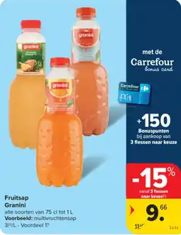 Carrefour Market Fruitsap Granini aanbieding