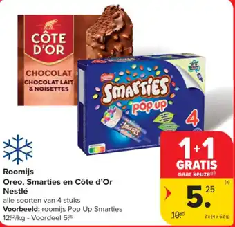 Roomijs Oreo, Smarties en Côte d'Or Nestlé