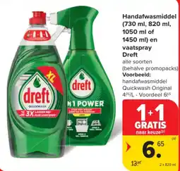 Carrefour Market handafwasmiddel vaatspray dreft aanbieding