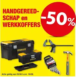 Hubo Handgereed-schap en werkkoffers aanbieding