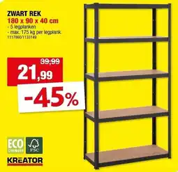 Hubo Zwart rek aanbieding