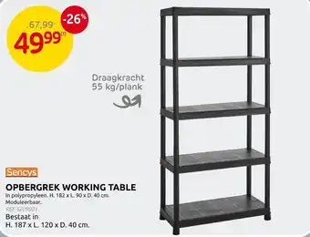 Opbergrek working table