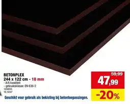 Hubo Betonplex aanbieding