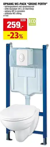 Hubo Ophang wc-pack grote perth aanbieding