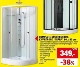 Hubo Complete douchecabine kwartrond terra aanbieding