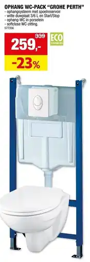 Hubo Ophang wc-pack grohe perth aanbieding