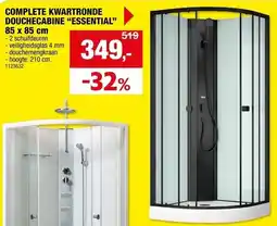 Hubo Complete kwartronde douchecabine essential aanbieding