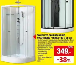 Hubo Complete douchecabine kwartrond terra aanbieding
