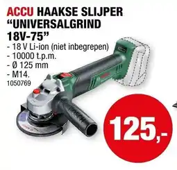 Hubo Accu haakse slijper universalgrind aanbieding