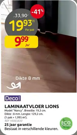Brico Laminaatvloer lions aanbieding