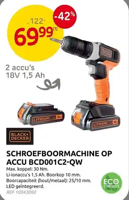 Brico schroefboormachine op accu aanbieding