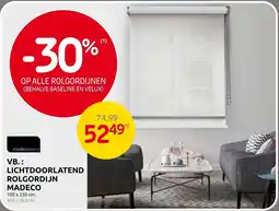 Brico lichtdoorlatend rol gordijn madeco aanbieding