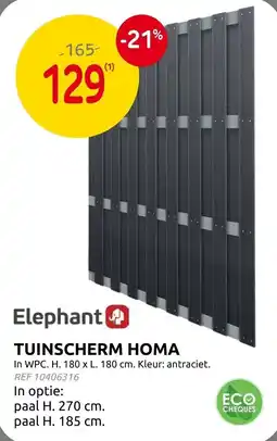 Brico Elephant Tuinscherm Homa aanbieding