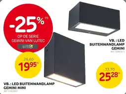 Brico Led buitenwandlamp gemini mini aanbieding